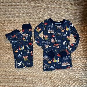 Little Sleepies Navy Pajama Set with Whimsical Print